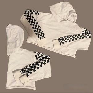 White Cropped Hoodie